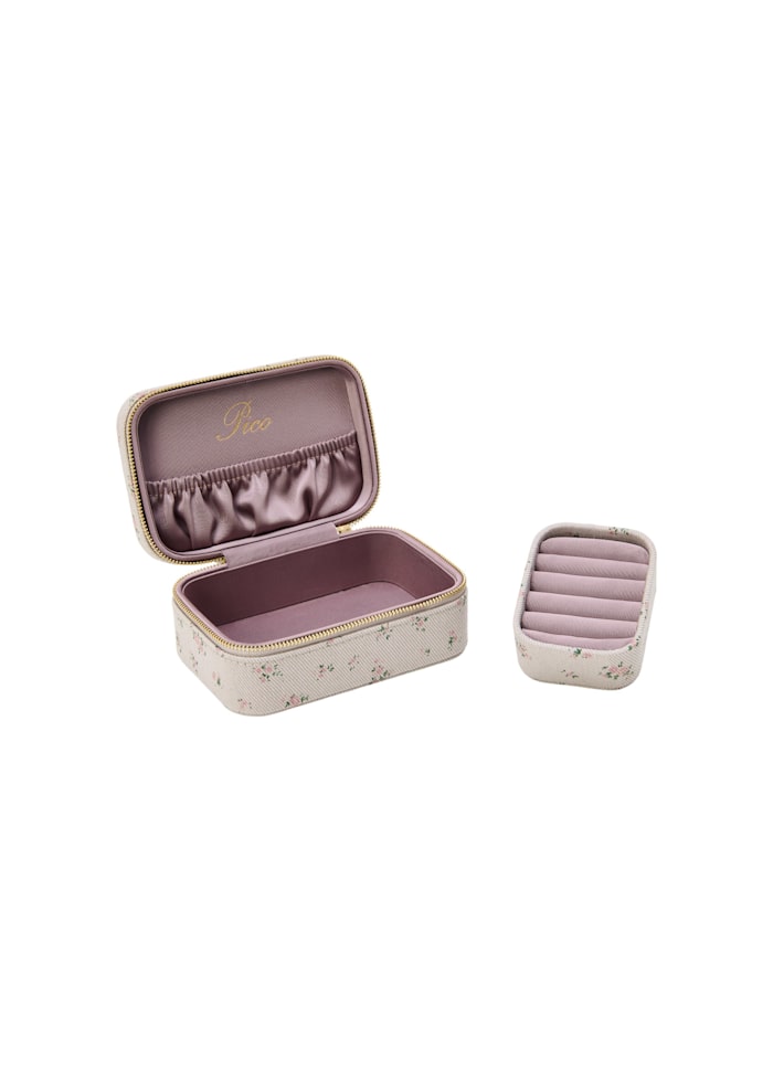 Smykkeskrin, stor - Taupe flower